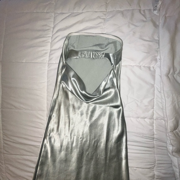 Elegant Silver Strapless Dress - Picture 7 of 7